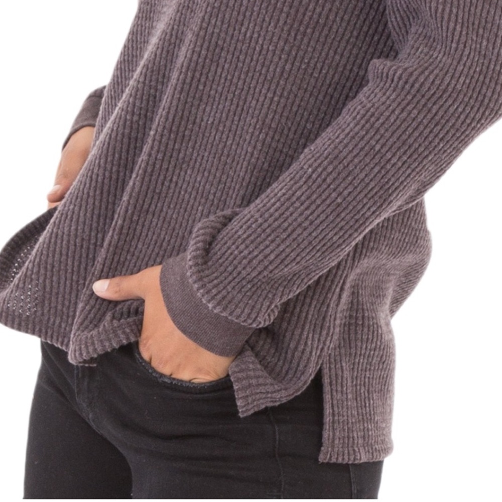 New🍃🍁Shale Waffle knit thermal hoody - Picture 3 of 8